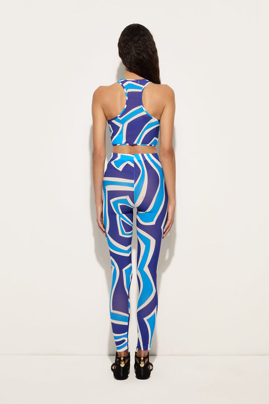 Leggings in Stampa Labirinto