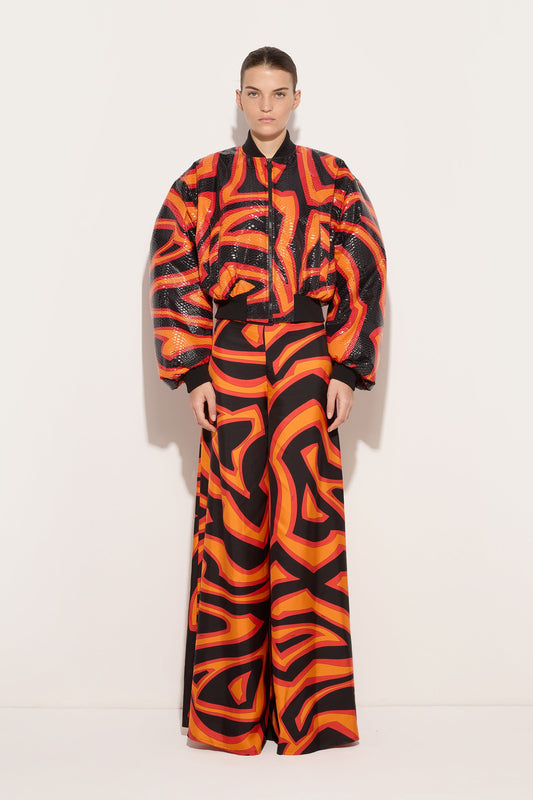 Giacca Bomber in Stampa Labirinto