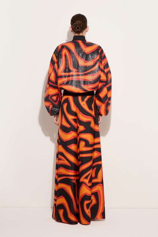 Giacca Bomber in Stampa Labirinto