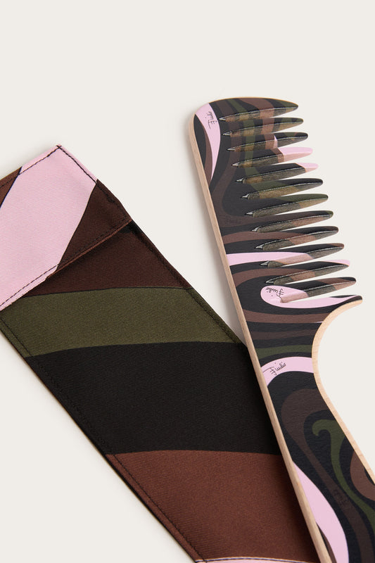 Marmo Print Comb with Silk Pouch