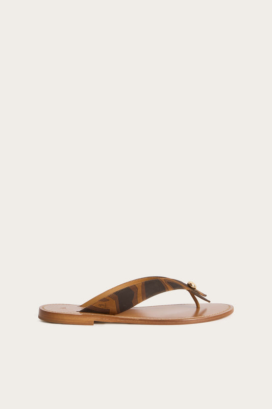 Suede Labirinto Print Flip-Flops