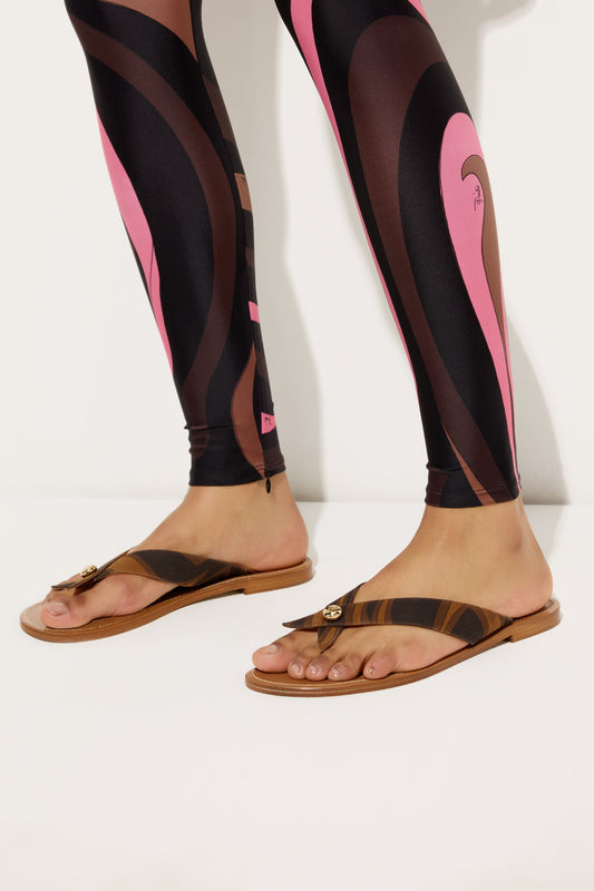 Suede Labirinto Print Flip-Flops
