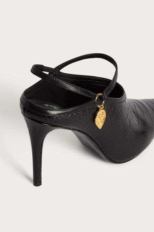 Coco-Print Leather Heels