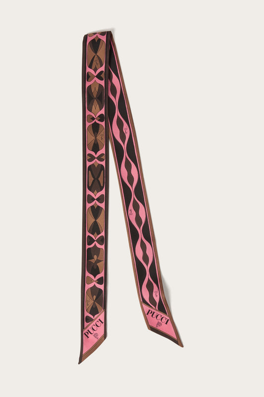 Foulard Bandeau in Seta con Mix di Stampe