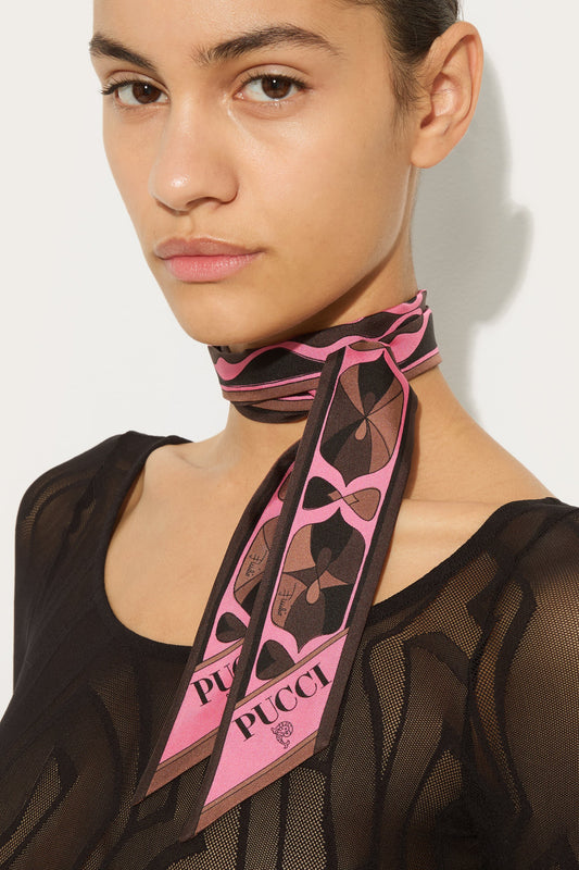 Foulard Bandeau in Seta con Mix di Stampe