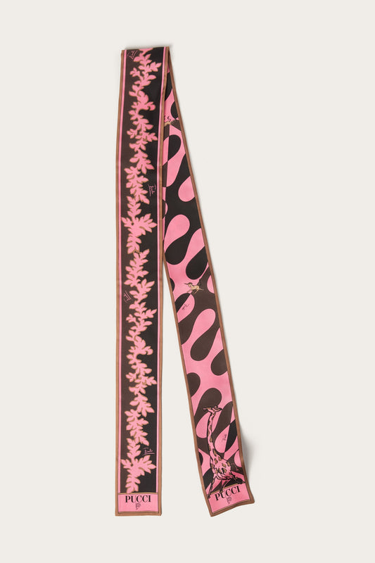 Foulard Bandeau in Seta con Mix di Stampe