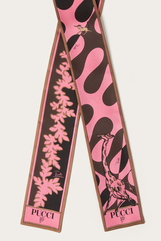 Foulard Bandeau in Seta con Mix di Stampe