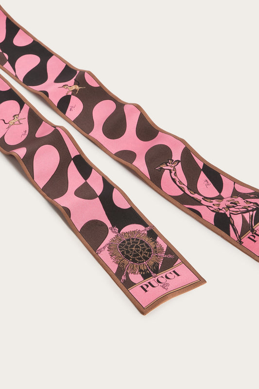 Foulard Bandeau in Seta con Mix di Stampe