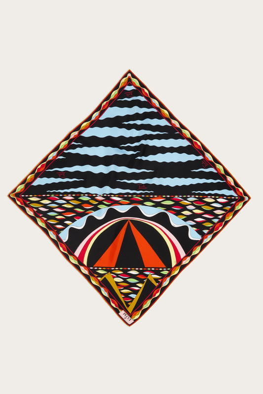 Mixed Print Silk Scarf