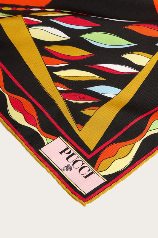Mixed Print Silk Scarf