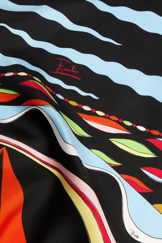 Mixed Print Silk Scarf