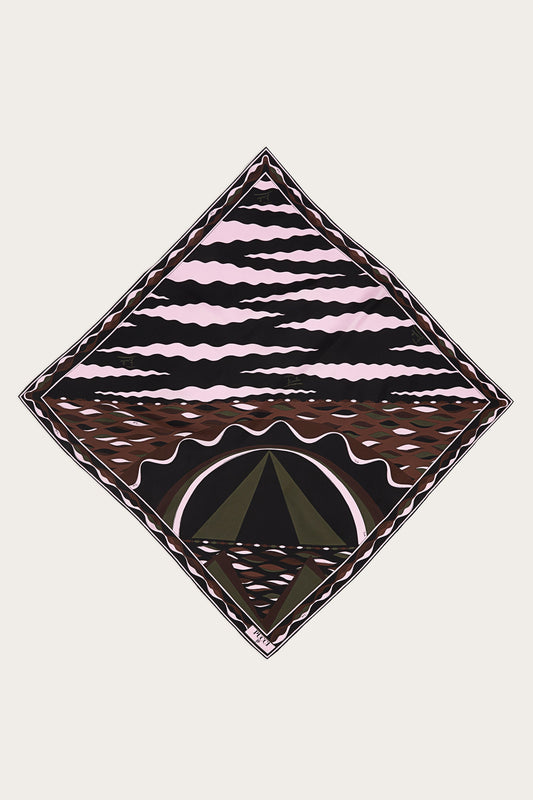 Mixed Print Silk Scarf