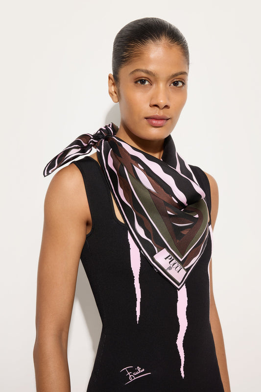 Mixed Print Silk Scarf