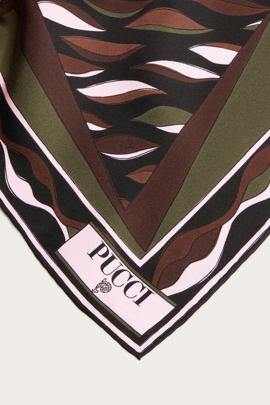 Mixed Print Silk Scarf