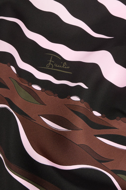 Mixed Print Silk Scarf