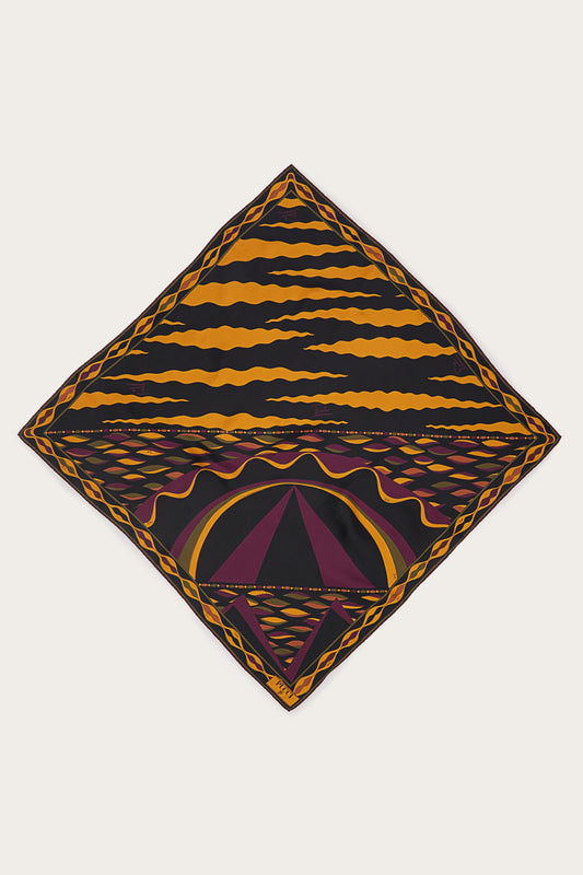 Mixed Print Silk Scarf
