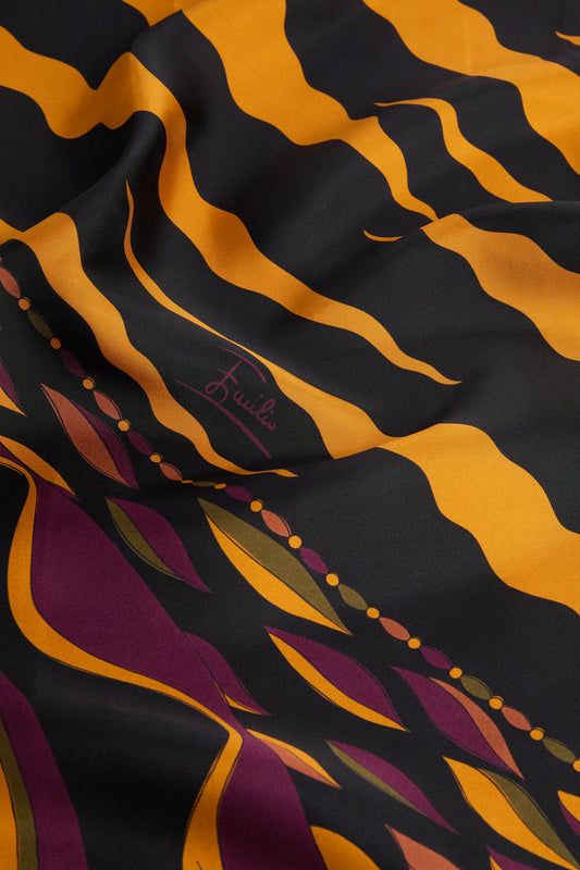 Mixed Print Silk Scarf