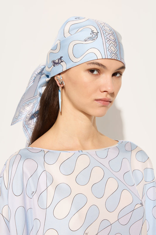 Onda and Iride Print Silk Scarf