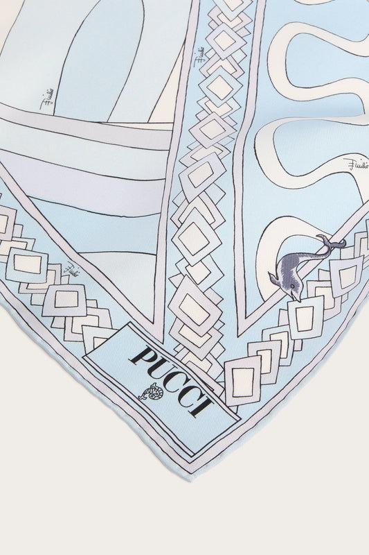 Onda and Iride Print Silk Scarf