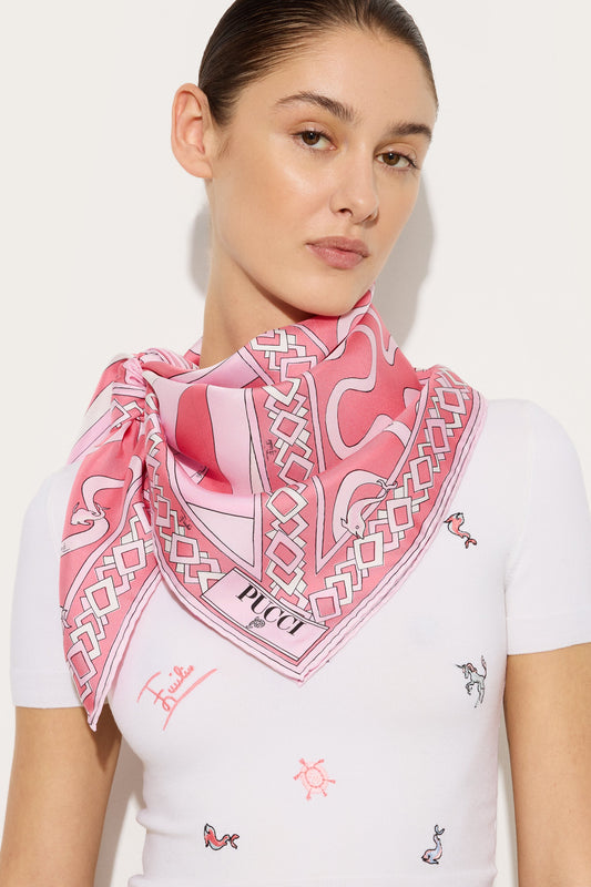 Onda and Iride Print Silk Scarf