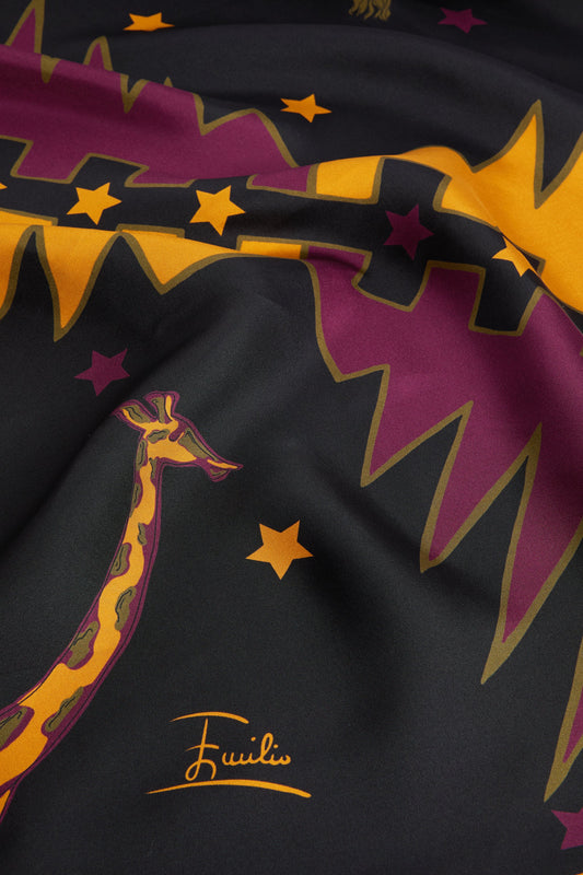 Valdimontone Print Silk Scarf