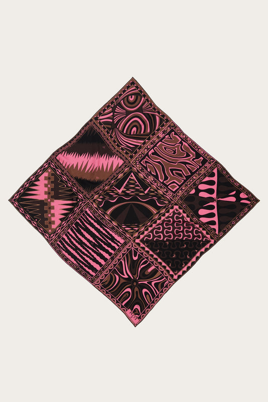 Mixed Print Silk Scarf