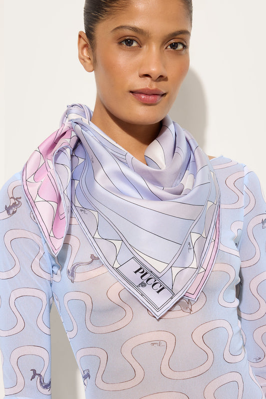Iride Print Double-Faced Silk Scarf