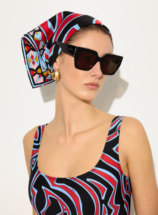 Labirinto Print Small Silk Scarf