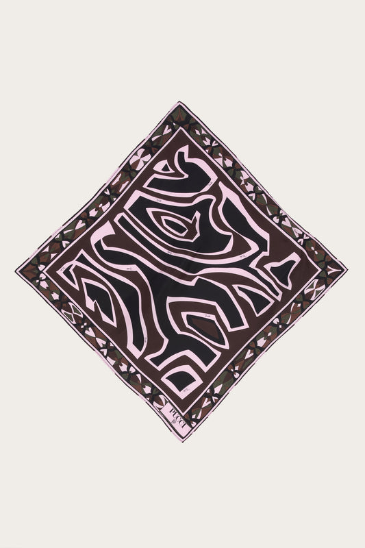 Labirinto Print Small Silk Scarf