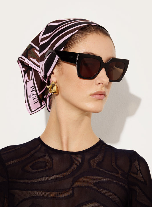 Labirinto Print Small Silk Scarf