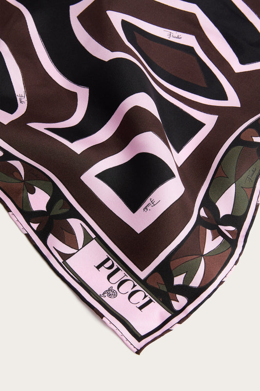 Labirinto Print Small Silk Scarf