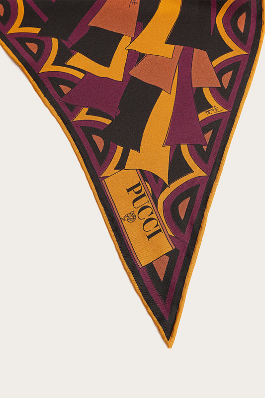 Foulard a Triangolo in Seta in Stampa Baiadera