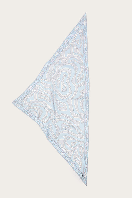 Labirinto Print Silk Triangle Scarf