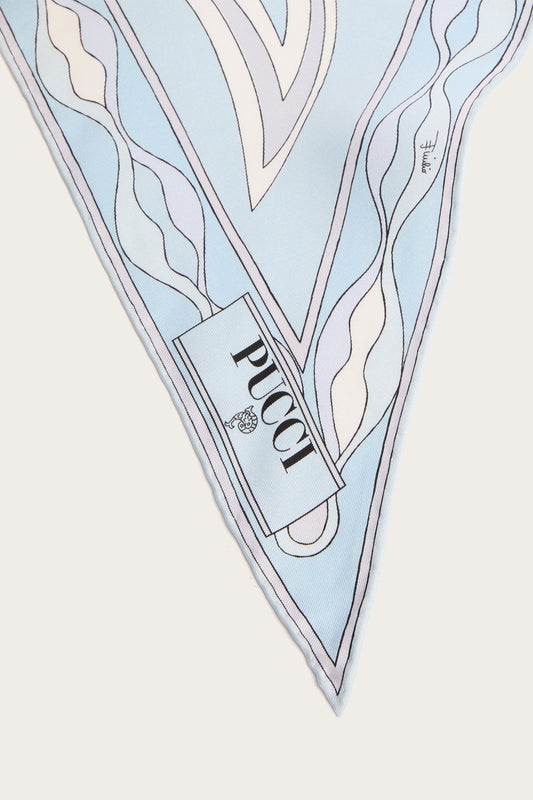 Labirinto Print Silk Triangle Scarf