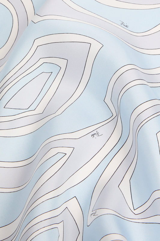 Labirinto Print Silk Triangle Scarf
