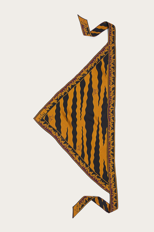 Fiamme Print Silk Triangle Scarf