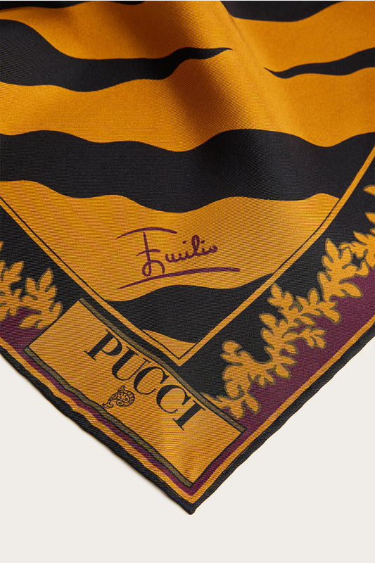 Triangolo Bandeau in Seta in Stampa Fiamme