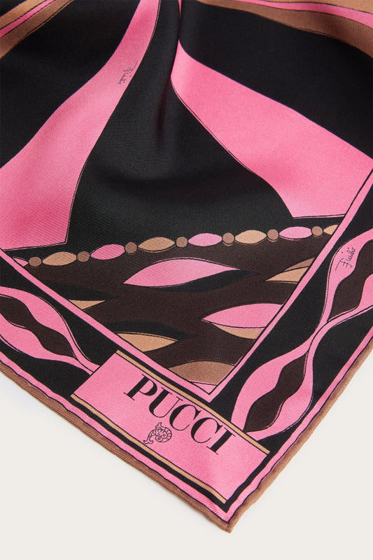 Triangolo Bandeau in Seta in Stampa Dune