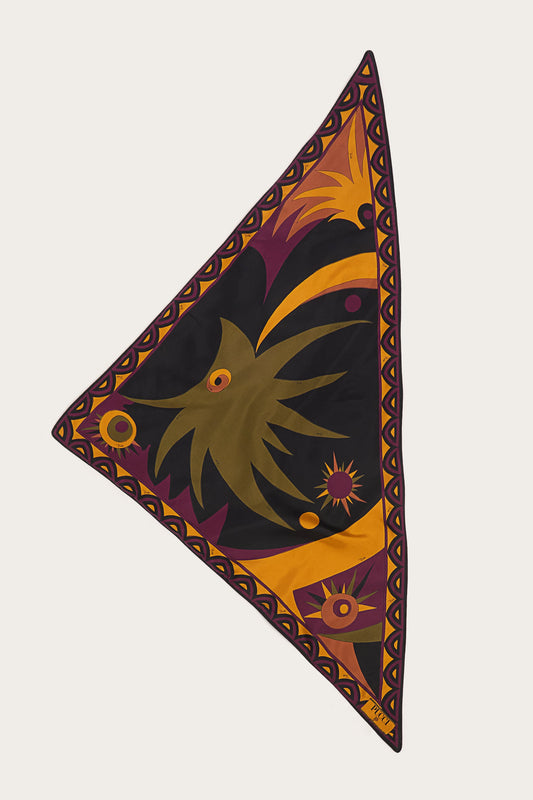 Mixed Print Padded Triangle Scarf