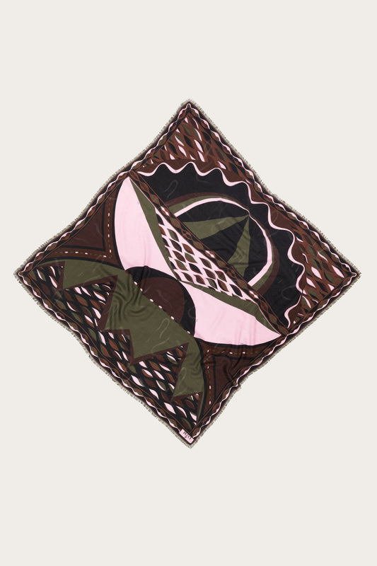 Dune Print Wool and Silk Pashmina