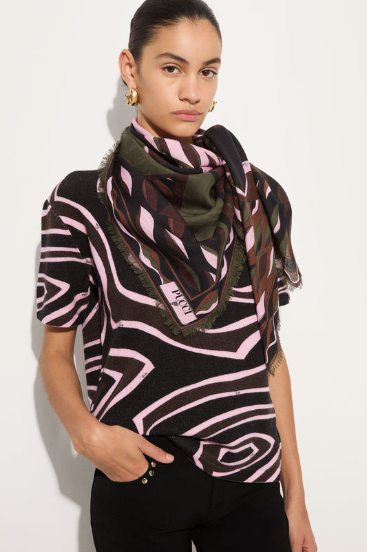 Dune Print Wool and Silk Pashmina