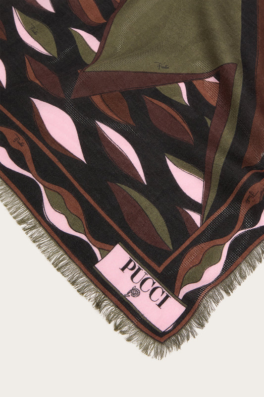 Dune Print Wool and Silk Pashmina