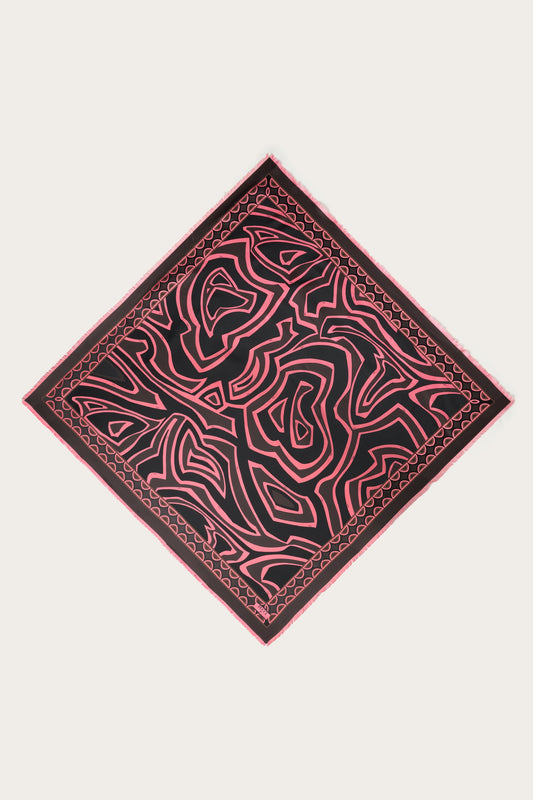 Labirinto Print Wool and Silk Shawl