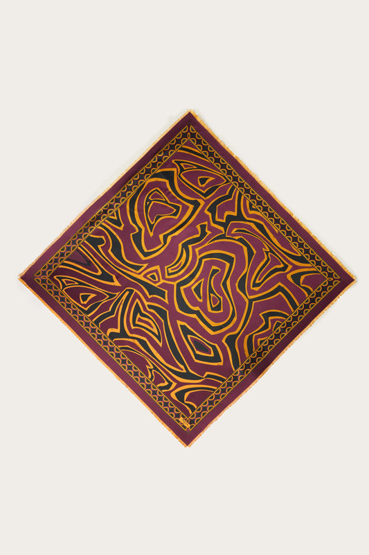 Labirinto Print Wool and Silk Shawl