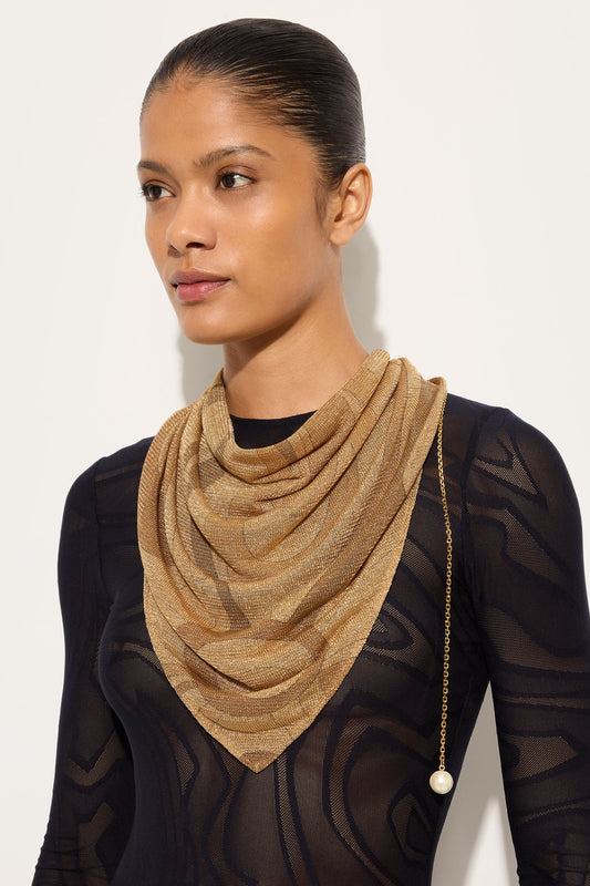 Marmo Print Lurex Scarf