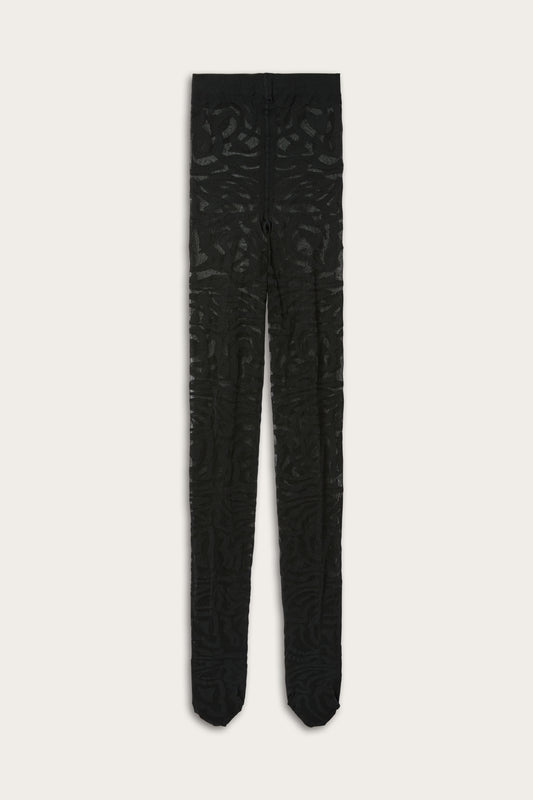 Orchidee Print Jacquard Tights