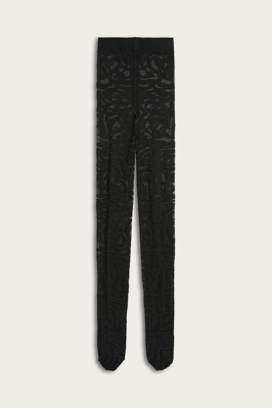 Orchidee Print Jacquard Tights