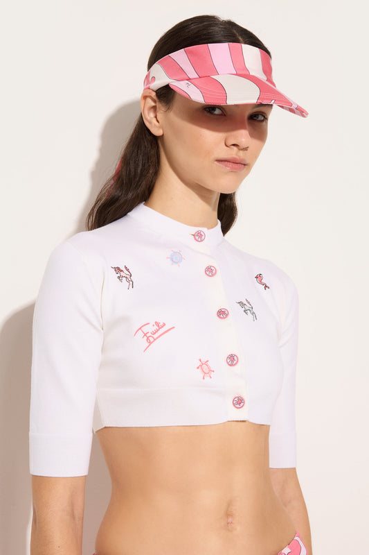 Marmo Print Silk Visor