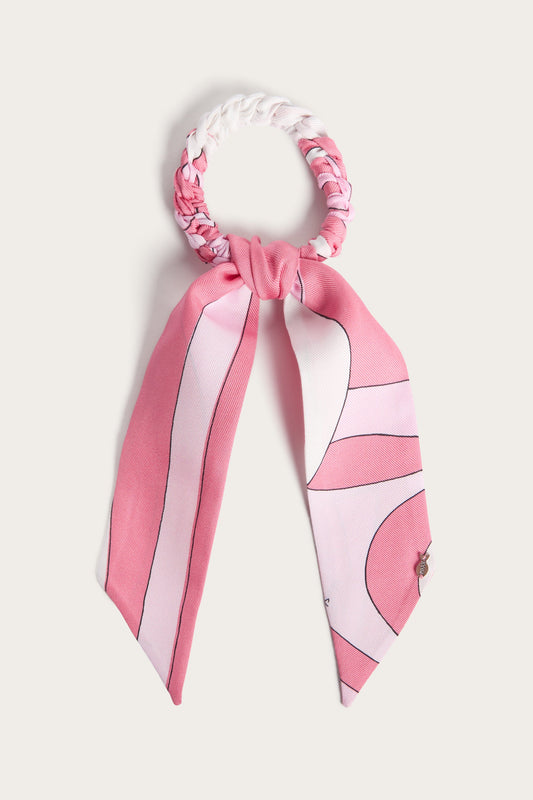Marmo Print Silk Hair Tie