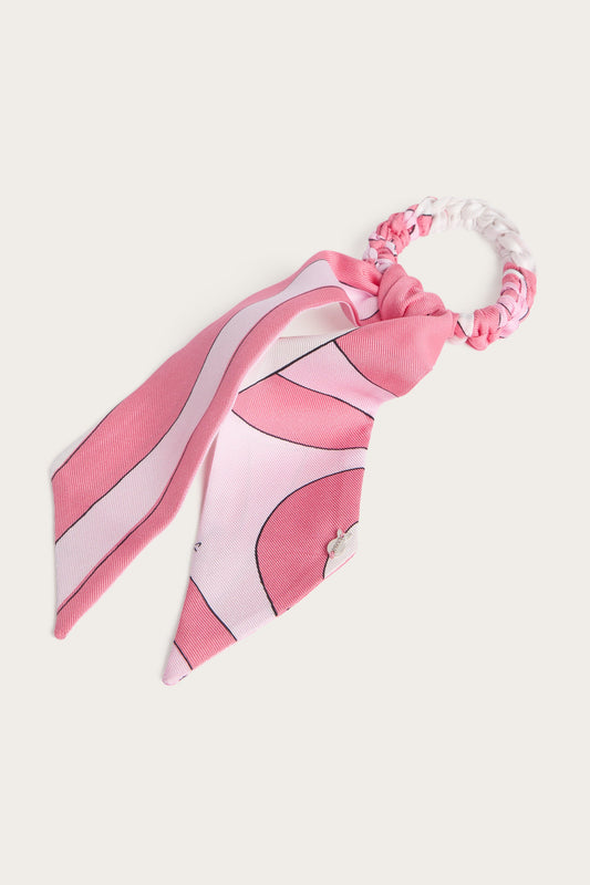 Marmo Print Silk Hair Tie